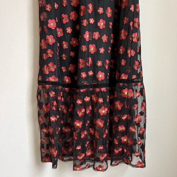 Jack by BB Dakota Dress Black Floral Sheer Midi Dress - Picture 9 of 11